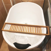 Natural Bamboo Bath Caddy Bridge Wood Rack Caddy Bathroom Shelf Fit Most Bathtub