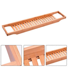 Natural Bamboo Bath Caddy Bridge Wood Rack Caddy Bathroom Shelf Fit Most Bathtub