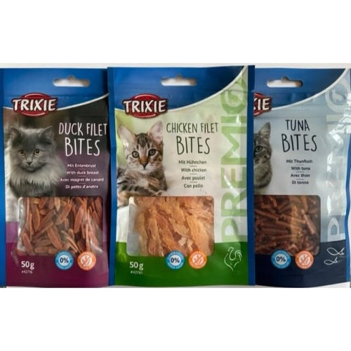 Natural Cat Treats Variety Pack (Chicken/Tuna/Duck Fillet Bites) Pack of 3