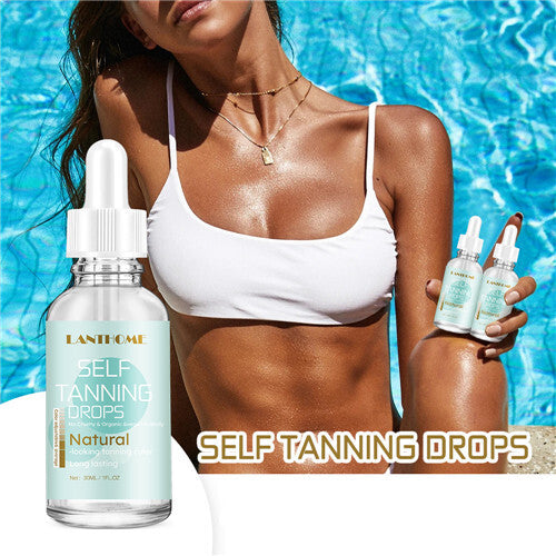 Natural Face Tan Drops Sun Tanning Oil Self Tanning Serum Drops