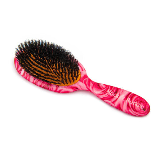 Natural Pure Boar Bristle Hair Brush for Women and Kids (Large, 21cm) - Perfect for Wet or Dry Hair, Detangling Smoothing Blowdrying - Made in UK -