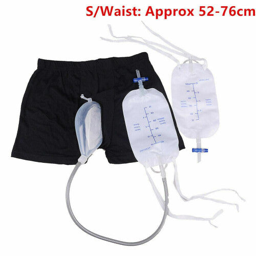 Newest Incontinence Male Briefs Silicone Urine Collector with Tube Urine Leg Bag