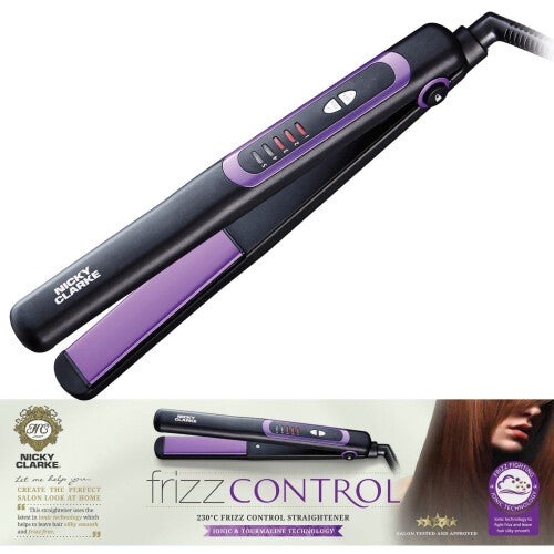 Nicky Clarke Frizz Control Women's Hair Straightener Smooth Ceramic Plates 230°C