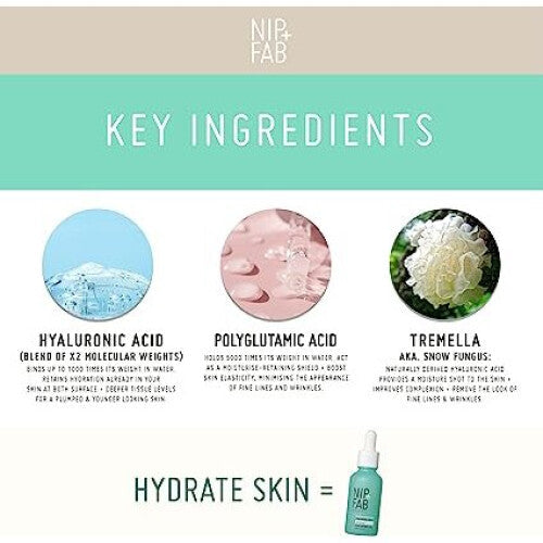 Nip + Fab Hyaluronic Fix Extreme 4 2% Concentrate, Daily Concentrated Drops for Face, Multicolor, 30ML