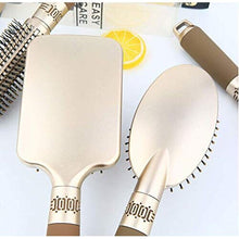 NVTED Hair Brush Set with Detangling Nylon Pins Massage Paddle Brush Cushion Hair Combs Hair Dryer Brush for Women Men Kids Girls… (Gold)