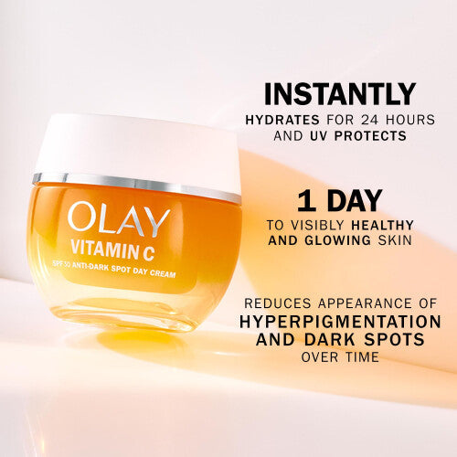 Olay Skincare Set: Vitamin C Face Moisturiser SPF and Retinol 24 Night Cream, Anti Ageing Skin Care 50ml + 50ml