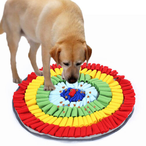 (One Size, 1) Colourful Rainbow Slow Food Feeder Washable Pet Dog Snuffle Mat