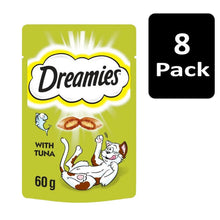 (One Size, Tuna) Dreamies Cat Treats (Pack Of 8 X 60g)