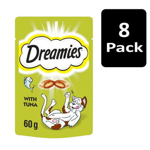 (One Size, Tuna) Dreamies Cat Treats (Pack Of 8 X 60g)