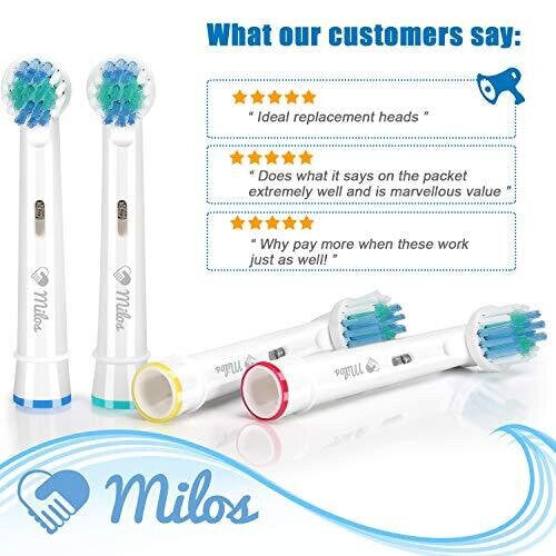 Oral B Compatible Electric Toothbrush Heads - Milos for Braun Oral B Toothbrush Head Replacement 16 Pack - Compatible Oral B Electric Toothbrush Hea