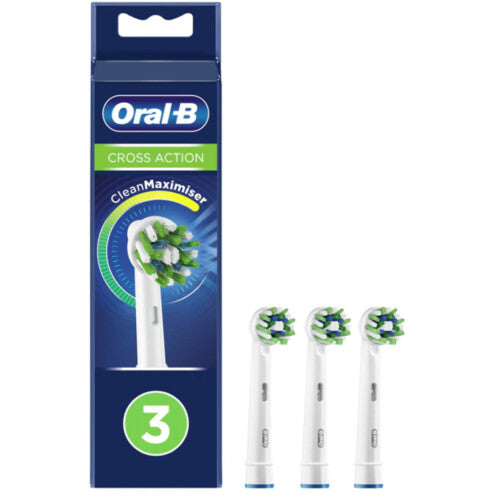 Oral B Cross Action Refillable Head Electric Toothbrush Deep Cleaning Bristle 3x