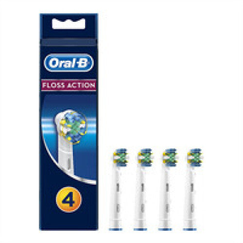 Oral-B FlossAction Replacement Toothbrush Head With CleanMaximiser - Pack of 4