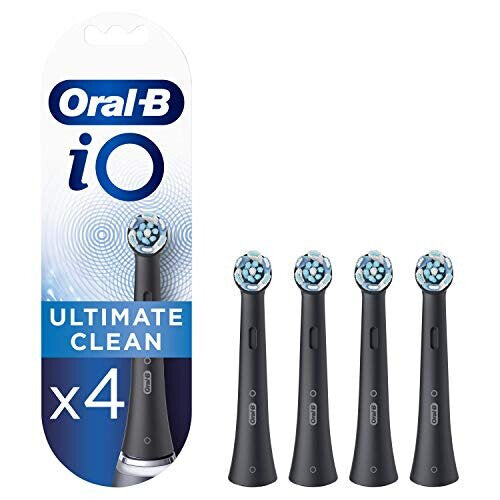 Oral-B iO Replacement Toothbrush Heads Black Ultimate Clean 4-Pack Mailbox Fit