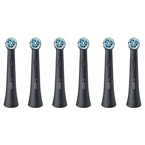 Oral-B iO Ultimate Clean Electric Toothbrush Head, Twisted & Angled Bristles for Deeper Plaque Removal, Pack of 6, Suitable for Mailbox, Black