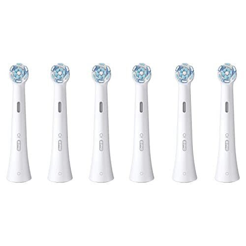 Oral-B iO Ultimate Clean Electric Toothbrush Head, Twisted & Angled Bristles for Deeper Plaque Removal, Pack of 6, Suitable for Mailbox, White