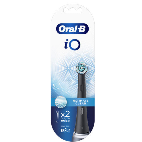 Oral-B iO Ultimate Clean Replacement Brush Heads, Black, 2 Count