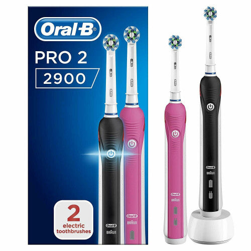 Oral-B Pro 2 2900 Electric 2 Modes Toothbrush with 2 Heads Pk Of 2