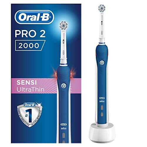 Oral-B Pro 2 Electric Toothbrush for Extra Gum Protection Thanks to Visual Pressure Control, with 2