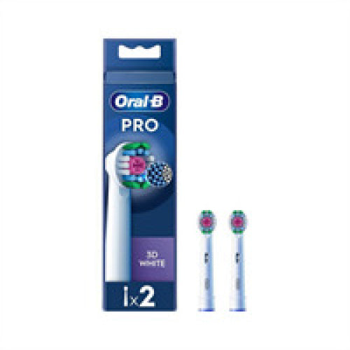 Oral-B Pro 3D White Replacement Brush Heads 2 Pack - White