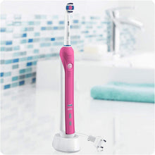 Oral-B Pro 650 3D White Electric Rechargeable Toothbrush Powered by Braun, 1 Pink Handle, 1 Oral-B 3D White Luxe Perfection Toothpaste, 2 Pin UK Plug