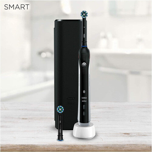 Oral-B Smart 4 4500 CrossAction Electric Toothbrush Rechargeable, 1 App Connected Handle, 3 Modes, Pressure Sensor, 2 Brush Heads, 1 Travel Case, 2