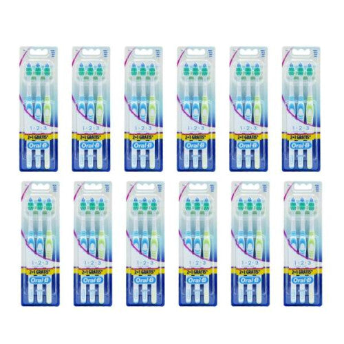 Oral B tooth brush classic care medium 3 in 1 pack - Pack of 12