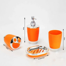 (Orange, 1) 6pcsset Bathroom Accessories Sets Toothpaste Tooth Brush Holder Hand Soap Shampoo Storage Bottle