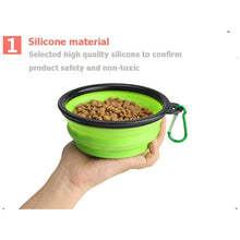 (Orange And Black) Portable Pet Silicone Bowl