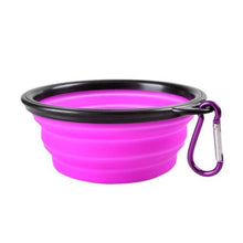 (Orange And Black) Portable Pet Silicone Bowl