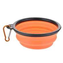 (Orange And Black) Portable Pet Silicone Bowl