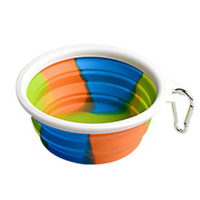 (Orange) Folding Silicone Pet Bowl Portable Dog Food Drinking Water Feeding Supplies Outdoor Bowl