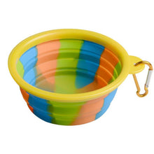 (Orange) Folding Silicone Pet Bowl Portable Dog Food Drinking Water Feeding Supplies Outdoor Bowl