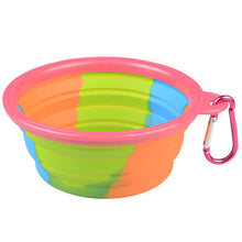 (Orange) Folding Silicone Pet Bowl Portable Dog Food Drinking Water Feeding Supplies Outdoor Bowl