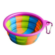 (Orange) Folding Silicone Pet Bowl Portable Dog Food Drinking Water Feeding Supplies Outdoor Bowl