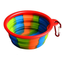 (Orange) Folding Silicone Pet Bowl Portable Dog Food Drinking Water Feeding Supplies Outdoor Bowl