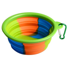 (Orange) Folding Silicone Pet Bowl Portable Dog Food Drinking Water Feeding Supplies Outdoor Bowl