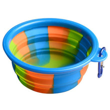 (Orange) Folding Silicone Pet Bowl Portable Dog Food Drinking Water Feeding Supplies Outdoor Bowl