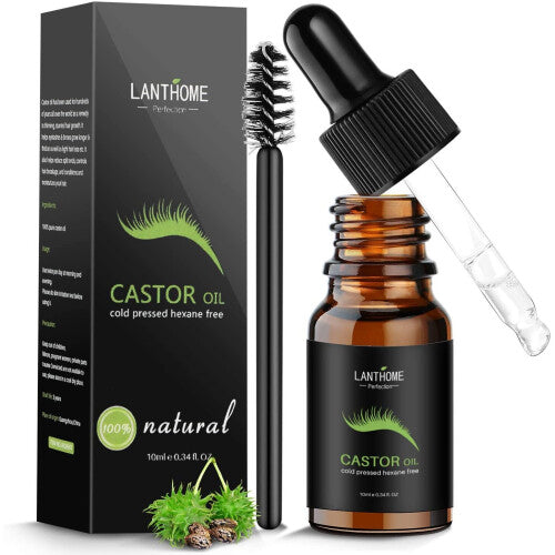 Organic Castor Oil, Jane Choi Pure Castor Oil for Eyelashes, Eyebrows, Hair Growth, Skin and Face, 100% Natural Cold Pressed Castor Oil with a