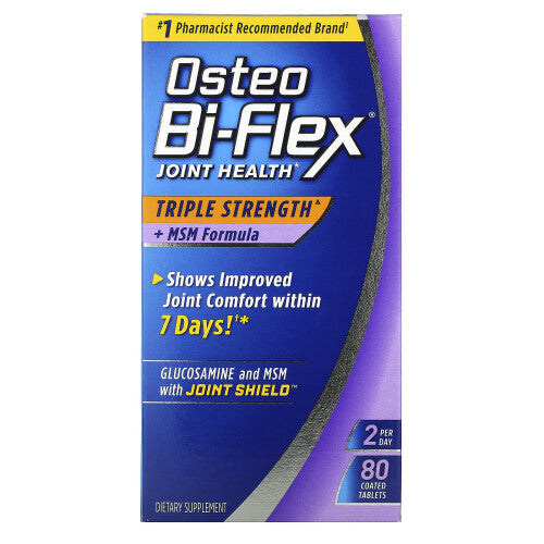 Osteo Bi-Flex, Joint Health, Triple Strength + MSM Formula, 80 Coated Tablets