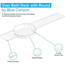 Over Bath Rack with Round Tray Plastic Shower Caddy Bathroom Storage