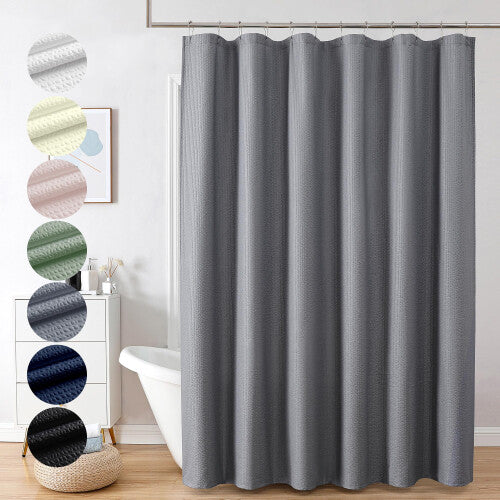 OVZME Berry Grey Shower Curtain  Embossed Textured Fabric Shower Curtain for Bathroom  Soft Cloth  Hotel Spa Luxury  Water Rep