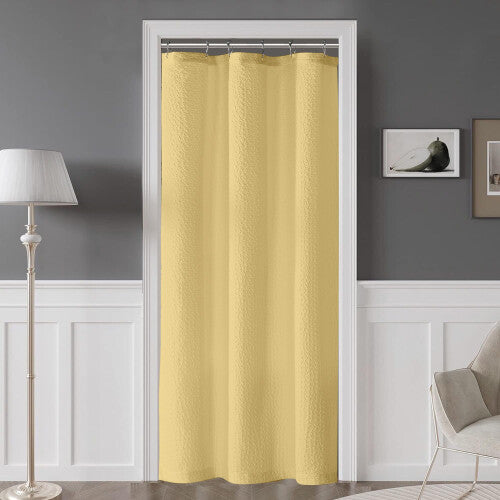 OVZME Stall Fabric Shower Curtain 36 x 72 Inch  Soft  Waffle 3D Embossed Yellow Shower Curtain for Bathroom with Texture for N