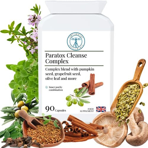 '- Paratox Cleanse Complex – Intestinal Detox Support - Concentrated Practitioner Formula - Pumpkin & Grapefruit Seed, Garlic Extract, Oregano - 90