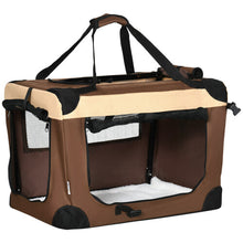 PawHut 60cm Foldable Pet Carrier Bag Soft Travel Dog Crate for Mini Dogs Brown