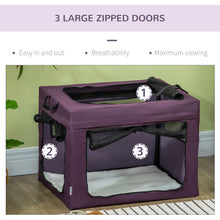 PawHut 69cm Pet Carrier w/ Cushion, for Miniature, Small Dogs - Purple