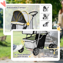 PawHut Pet Stroller Carrier Foldable Deluxe Jogger Walk Travel Dog Cat Grey