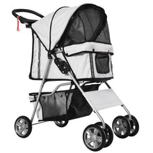 PawHut Pet Stroller Carrier Foldable Deluxe Jogger Walk Travel Dog Cat Grey