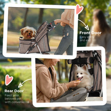 PawHut Pet Stroller Pushchair Carrier for Cat Puppy with 3 Wheels Brown