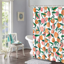 Peach Shower Curtains, Allover Fruits Shower Curtain Cute Bright Colorful Design Peachy Pink 72