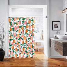 Peach Shower Curtains, Allover Fruits Shower Curtain Cute Bright Colorful Design Peachy Pink 72